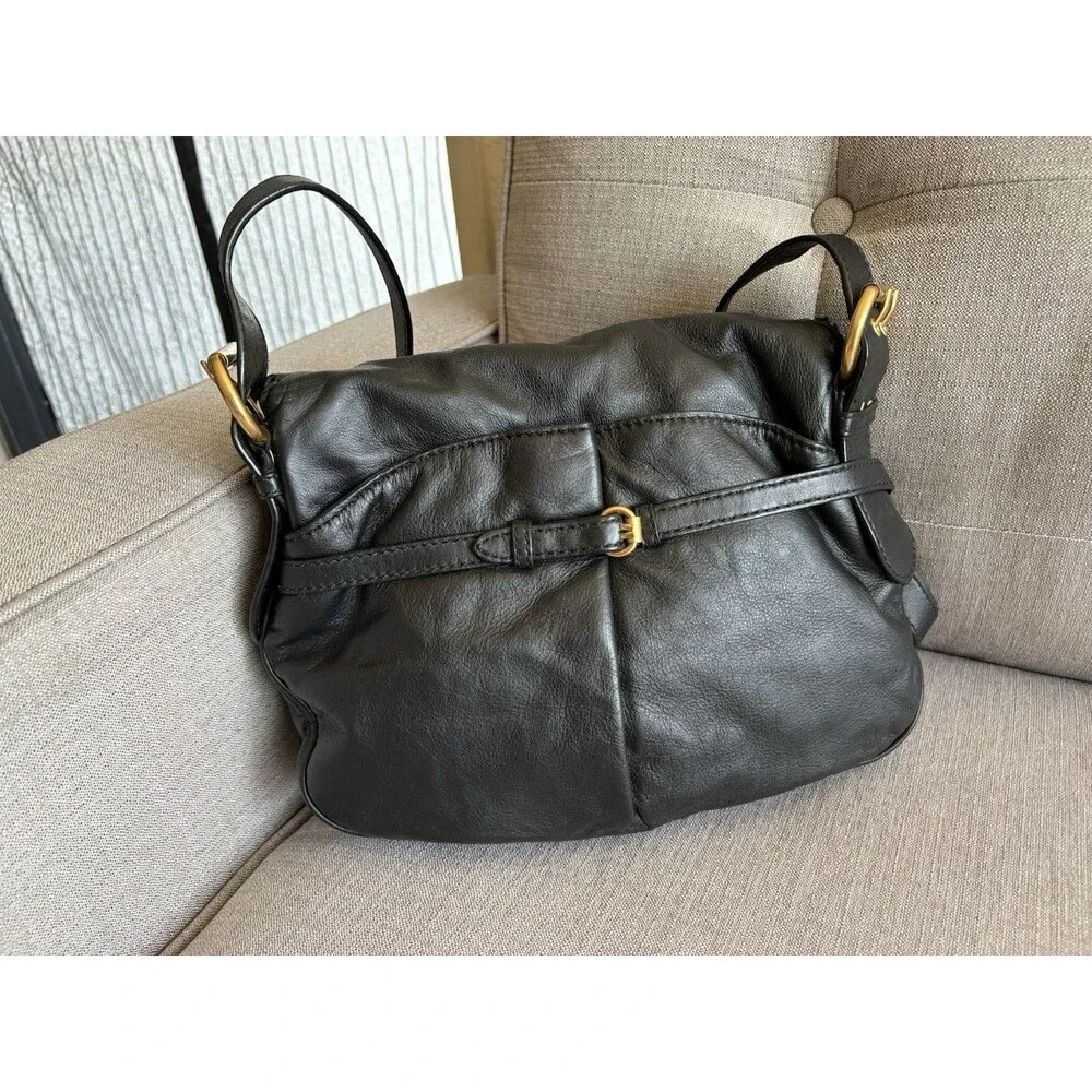 Marc by Marc Jacobs Petal To The Metal Bird Leather Shoulder Bag Black EUC